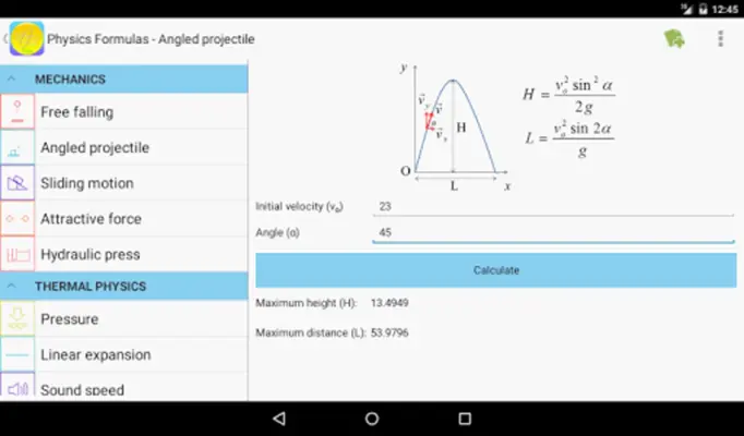 Physics Formulas Free android App screenshot 1